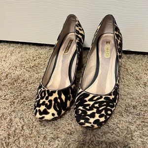 Animal print calf hair heels